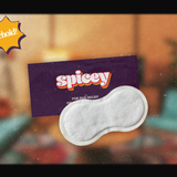 Spicey pain relief patch with a purple packaging on a blurred background