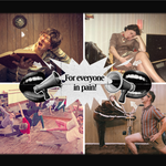 Collage of vintage-style images with text 'For everyone in pain!'